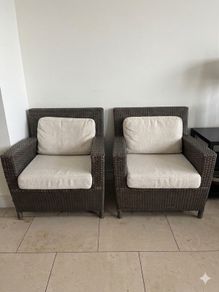 Pair of Rattan/Wicker Armchairs