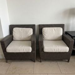 Pair of Rattan/Wicker Armchairs