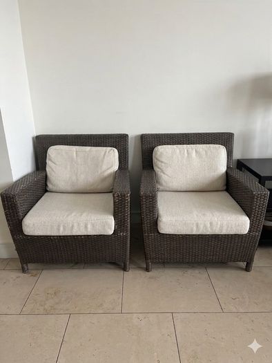 Pair of Rattan/Wicker Armchairs