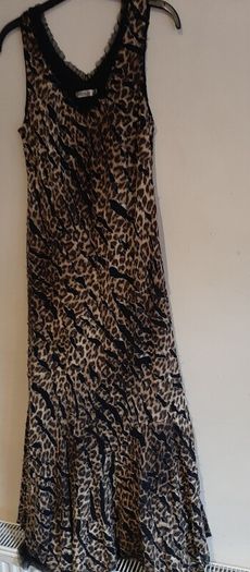 new designer maxi dress leopard print with tag
