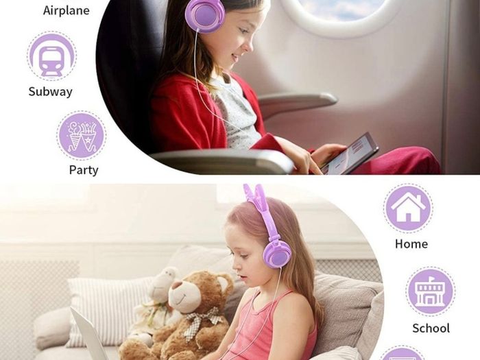 Kids Headphones, Cat Ear LED Light Up Wired Headphones Over Ear with 85dB Volume Limited Hearing Protection,Cute Headphones for Girls MULTIPLE COLOURS AVAILABLE (FREE POSTAGE)