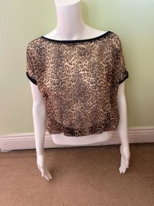 Bershka leopard print sheer top