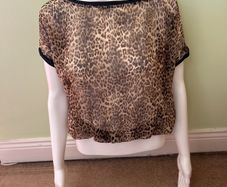Bershka leopard print sheer top