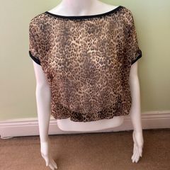 Bershka leopard print sheer top