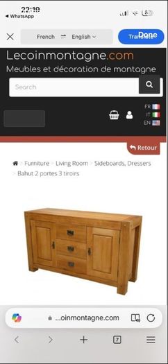 Solid oak sideboard