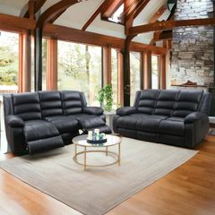 3 Seater leather Recliner Sofa Black, brand new!