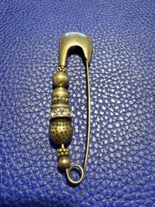 Designer Miglio Safety Pin Silver Brooch