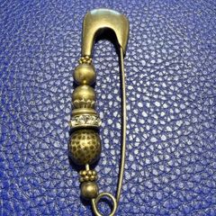 Designer Miglio Safety Pin Silver Brooch
