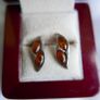 Vintage Sterling Silver 925 Baltic Amber 2 Stone Studs Earrings 2,12g Image 3