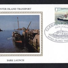 1981 Guernsey Benham Silke Cover showing Inter Island Transport Sark Launch tying 8p Sark Launch Commemorative stamp