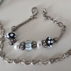 2 Silvertone Bracelets