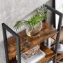 _Bookcase Ladder Shelf 14 Shelves Metal Frame Living Room Study Office Industrial Design 158 x 24 x 166 cm Vintage Brown/Black Image 4