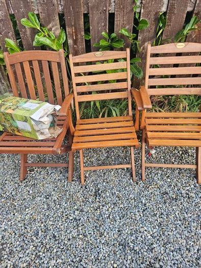 garden chairs folding x3