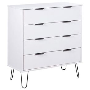 Drawer Cabinet White 76.5x39.5x90.3 cm Solid Pine Wood