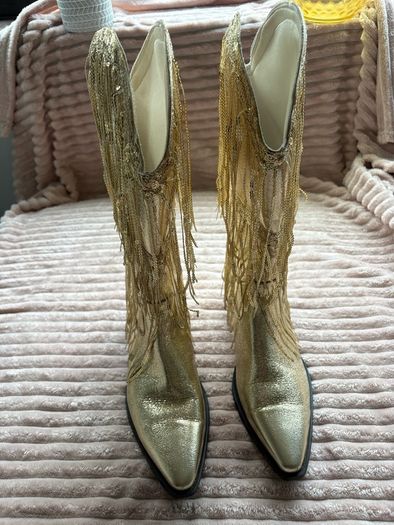 Gold Tassel Cowboy Boots