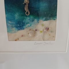Beautiful Framed Textile Piece by Laura Jordan.