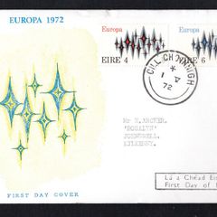 1972 Ireland Europa Commemorative Stamp Illustrated Addressed First Day Cover (FDC) with Cill Choinnigh (Kilkenny) stelle cancel