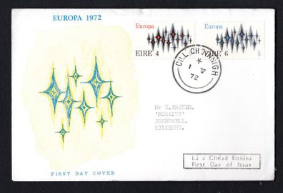 1972 Ireland Europa Commemorative Stamp Illustrated Addressed First Day Cover (FDC) with Cill Choinnigh (Kilkenny) stelle cancel