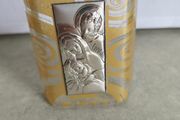Holly Glass plaque of Holy family &amp; pope - Gem
