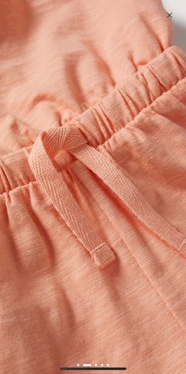 Mango baby cotton shorts peach jumpsuit Sz 12-18mths EUC