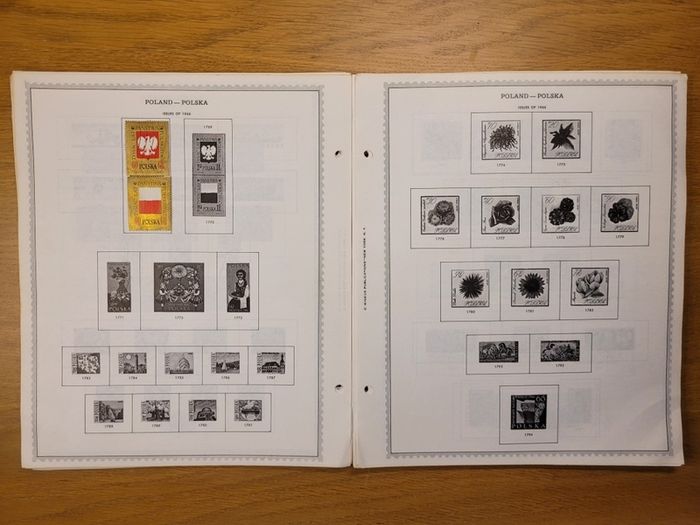 Poland 1946 -1983  Minkus Stamp album pages partially filled