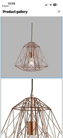 Copper pendant light
