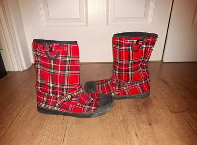 Blowfish punk/rock tartan boots, size 4