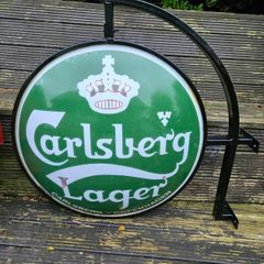 Original Carlsberg double sided pub sign