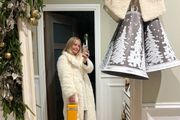 cream fur coat