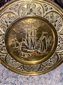 Brass Wall Plaque Ships