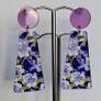 Lavender Geometric Floral Motif Earrings Image 2