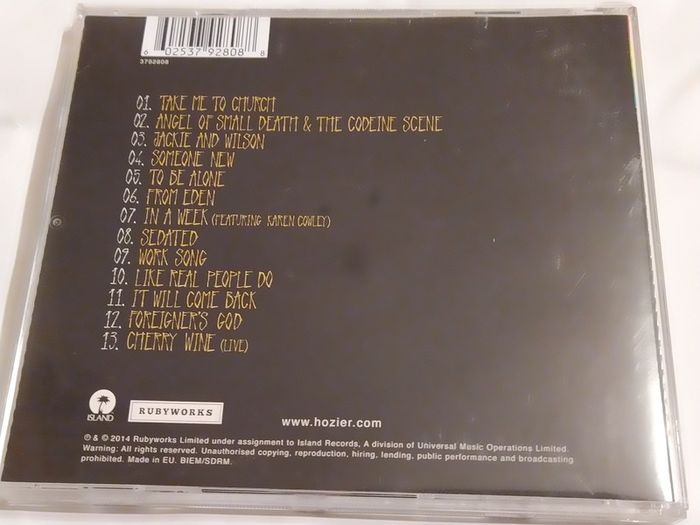 Hozier Self Titled Cd