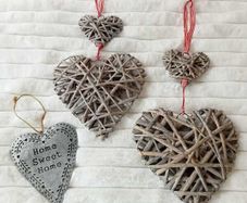 Rustic Shabby-Chic Hanging Heart Decoration Bundle (Set of 3)