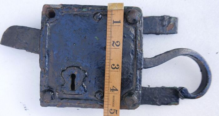 Amazing Antique Early Elbow Lock Rim Lock