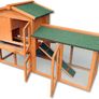 Chicken Coop Hen House Poultry Pet Hutch Bunny House Large Run with 2 Levels Image 4