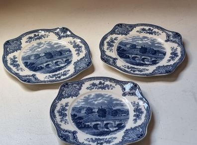 Vintage Johnson Brothers Old Britain Castles Blue Side Plates