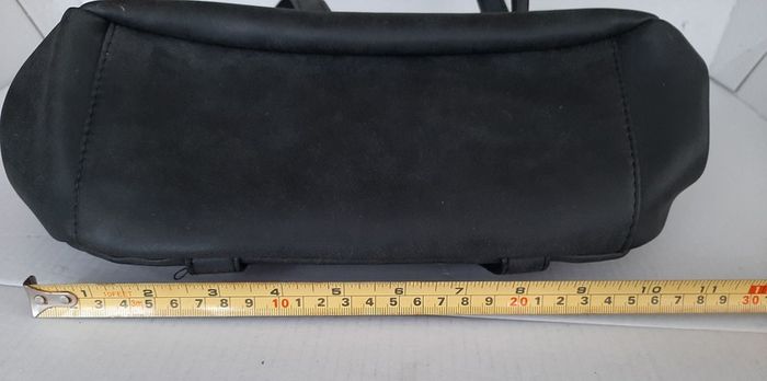 new navy bag tag attached