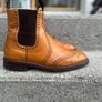 Loake Thirsk Tan Brogue Chelsea Boots UK 9 F Made in England Image 3