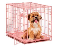 Pink dog crate