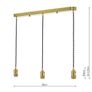 3 light Bar Suspension Brass with Black Cable Image 2