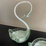 Beautiful Pair of Handblown Glass Swans Image 5