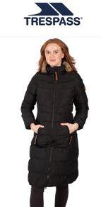 Trespass long waterproof black coat
