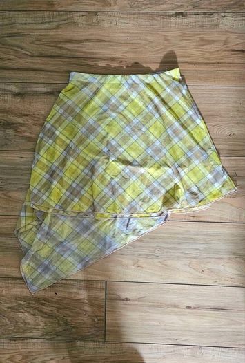 Diesel Yellow Tartan Asymmetrical Skirt