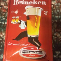 Official Heineken tin embossed sign free postage