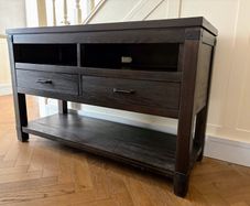 Dark Wood Console / TV Unit, Solid & Stylish