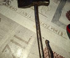 Rare Antique Forged Made Axe Hammer as far as I know this type was used for roofing or stonemasonry in the 1900s