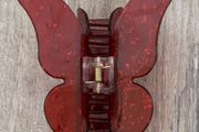 Translucent Speckled Red Long Butterfly Claw Clip