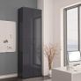 Office Cabinet High Gloss Grey 60x32x190 cm Chipboard Image 9