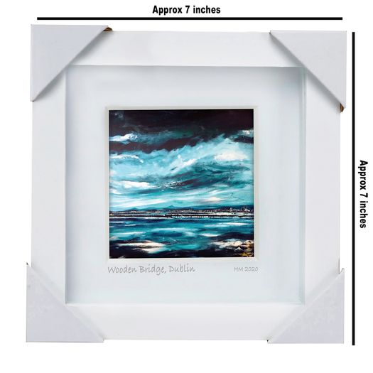 Wooden Bridge, Clontarf 4x4" framed print by artist Helen Mathews