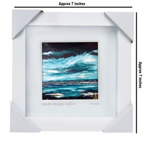 Wooden Bridge, Clontarf 4x4" framed print by artist Helen Mathews